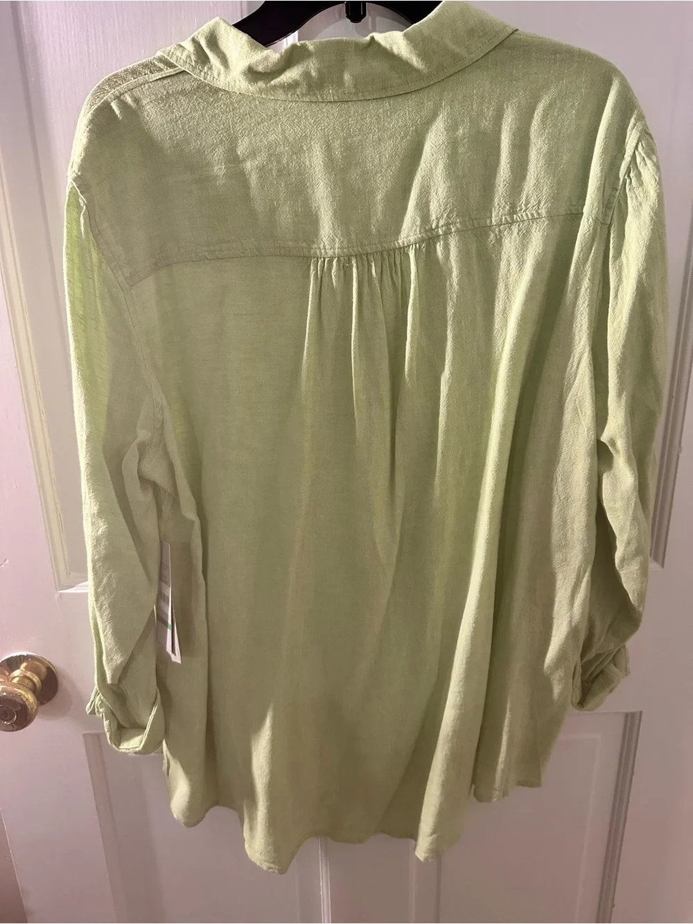 Multiples Light Lime Collared Button-Front Tunic - Picture 6 of 6
